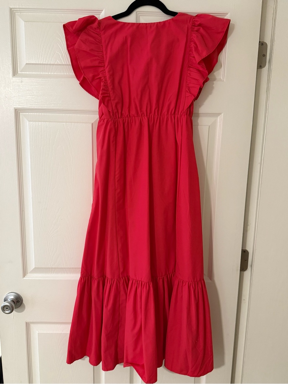 Women’s pink Flutter Sleeve Midi Dress - Picture 2 of 2